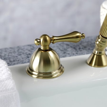 Kingston Brass KSK3357ALTR Deck Mount Hand Shower with Diverter for Roman Tub Faucet, Brushed Brass KSK3357ALTR